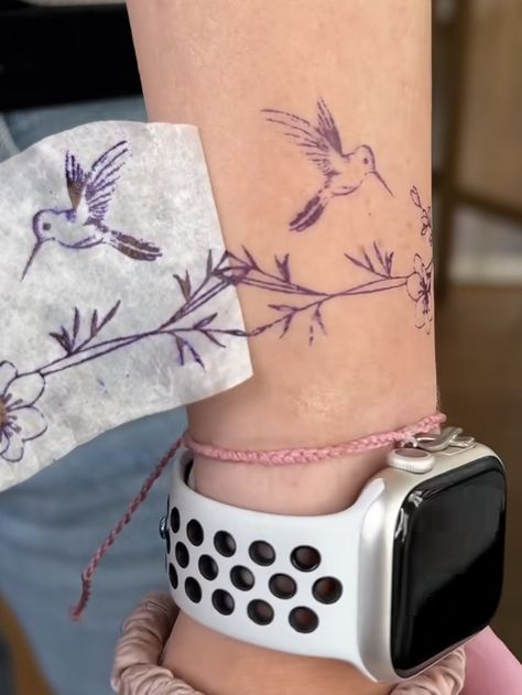 Small Hummingbird Wrist Tattoo, Hummingbird Tattoo On Wrist, Hummingbird Wrap Around Wrist Tattoo, Humming Bird Wrap Around Tattoo, Hummingbird And Petunia Tattoo, Wraparound Tattoo, Inner Wrist Tattoos, Wrap Around Wrist Tattoos, Side Wrist Tattoos