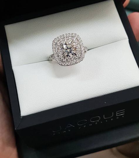 1 Ct Engagement Ring, Double Halo Engagement Ring, Double Halo Engagement, Cushion Cut Engagement, Engagement Rings Cushion, Modern Engagement Rings, Cushion Cut Engagement Ring, Cushion Cut Ring, Dream Engagement Rings