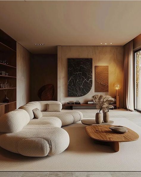 Japandi Interiors, Home Decor Cozy, Curved Sofa, Living Room Inspo, Minimalist Living Room, Safe Space, Interior Inspo, Living Room Inspiration, Dream Home Design