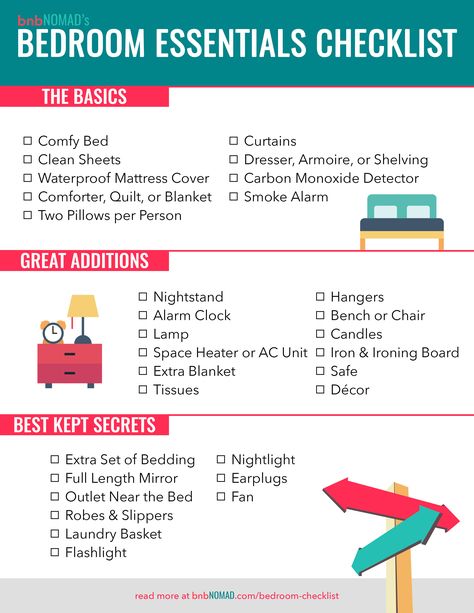 The Airbnb Host's Essential Bedroom Checklist Furniture Checklist, Bedroom Checklist, Airbnb Checklist, New Home Essentials, Waterproof Mattress Cover, Essentials Checklist, New Home Checklist, First Apartment Checklist, Apartment Checklist