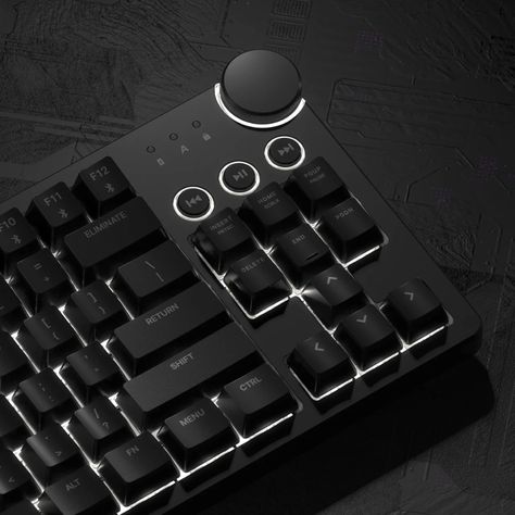 Mechanical RGB keyboard for creators comes with its own multimedia keys and a neat jogdial - Yanko Design Mechanical Keyboard Design, Keyboard Art, Keyboard Caps, Custom Mechanical Keyboard, Keyboard Design, Rgb Keyboard, Diary Design, Charging Hub, Headphones Design