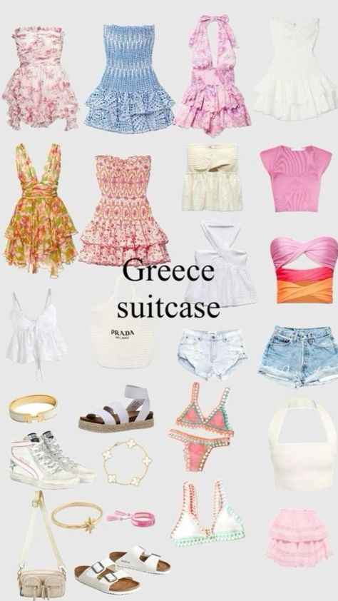 greece suitcase 🇬🇷🌊🐚🥥 Surfergirl Style, Sup Girl, Greece Outfit, Preppy Summer Outfits, Europe Outfits, Outfit Inspo Summer, Italy Outfits, Casual Preppy Outfits, Clothes And Shoes