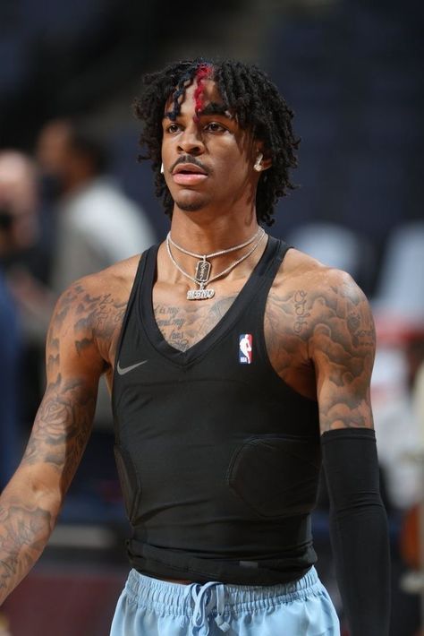 Ja Morant Hair (Detailed Look) | Trendy & Cute Dreadlocks Hairstyles | Ja Morant Inspired Hairstyle Ideas | Ja Morant Aesthetic #DreadlocksInspiration #jamorantstyle #jamorantdunk #jamoranticon #basketballplayersaesthetic Ja Morant Tattoo, Ja Morant Style, Mens Dreads, Cute Dreads, Basketball Players Nba, Bola Basket, Cute Guy Pics, Short Locs Hairstyles, Basketball Photography