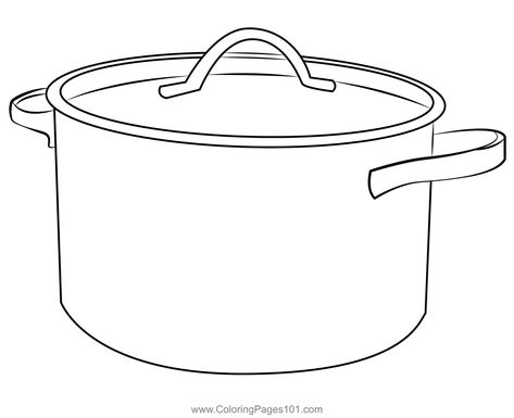 Cooking Pot Coloring Page Cooking Pot Drawing, Cooking Drawing Easy, Pot Colouring Ideas, Crocodile Coloring Pages, Pot Drawing, November Art, Simmer Pots, Cooking Theme, Body Parts Preschool