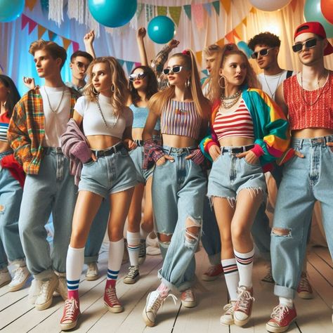 The fashion world is experiencing a major throwback as the 90s style makes a triumphant return to the mainstream. From scrunchies to cargo pants, the iconic 90s Bar Crawl Outfit, 1990 Outfits 90s Fashion, 90’s Costume, 90 Party Outfits, Back To 90s Party, 90s Looks Outfits Party, Back To The 90s Party Outfit, 90s Costume Party, 1990s Fashion Trends 90s Style