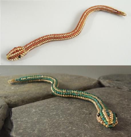 * 3D Snake | Bead-Patterns Snake Jewelry Aesthetic, Beaded Snake Pattern, Bead Bugs, Bead Snake, 3d Snake, Beaded Snake, Seed Bead Tutorials, Bead Diy, Beading Patterns Free