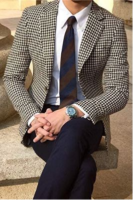 Mens Business Fashion Modern Gentleman, Men’s Fall Suits, Houndstooth Blazer Outfit Men, Suites Mens, Business Casual Men Fall, Casual Blazer Outfits Men, Mens Fashion Blazer Casual Classy, Houndstooth Blazer Outfit, Blazer Outfits For Men