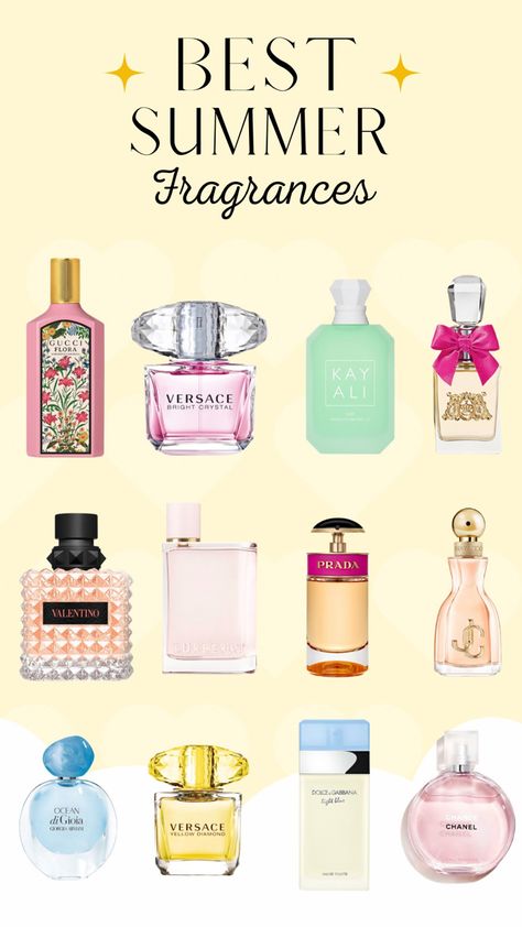 If youre looking for summer oerfume, then look no further. I have listed the best summer fragrances for women. From fruity, to fresh, to floral. These are guaranteed to fit all palettes. Best Parfums Women, Perfume For Summer For Women, Fragrance For Women Best, That Girl Fragrance, Fresh Parfum For Women, How To Smell Good In Summer, Sweet Fragrances For Women, Women’s Fragrances, How To Put Perfume On Women