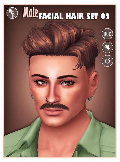 Sims 4 Male Facial Hair, Sims 4 Beard Cc, Male Facial Hair, Sims 4 Beard, Soul Patch, Mod Hair, Cc Mods, Sims 4 Game Mods, Hair Set