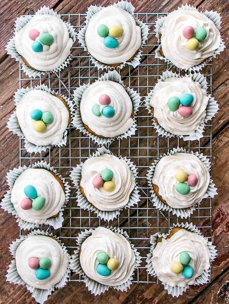 Easter Cupcakes (Best Vanilla Cupcake Recipe) | My Kitchen Love Easter Ice Cream Cake, Mini Egg Cupcakes, Easter Meal Ideas, Easter Ice Cream, Best Vanilla Cupcake Recipe, Easter Chocolate Bark, Easter Brownies, Snack Pack Pudding, Easter Cookie Cake