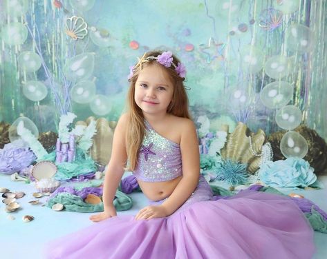 Mermaid Costume for Girl Ariel Mermaid Dress for Baby - Etsy Ghana Mermaid Dress For Girls, Mermaid Royalty, Purple Mermaid Dress, Mermaid Princess Dress, Kids Birthday Dresses, Girls Mermaid Costume, Little Mermaid Dresses, Unique Fish, Purple Mermaid