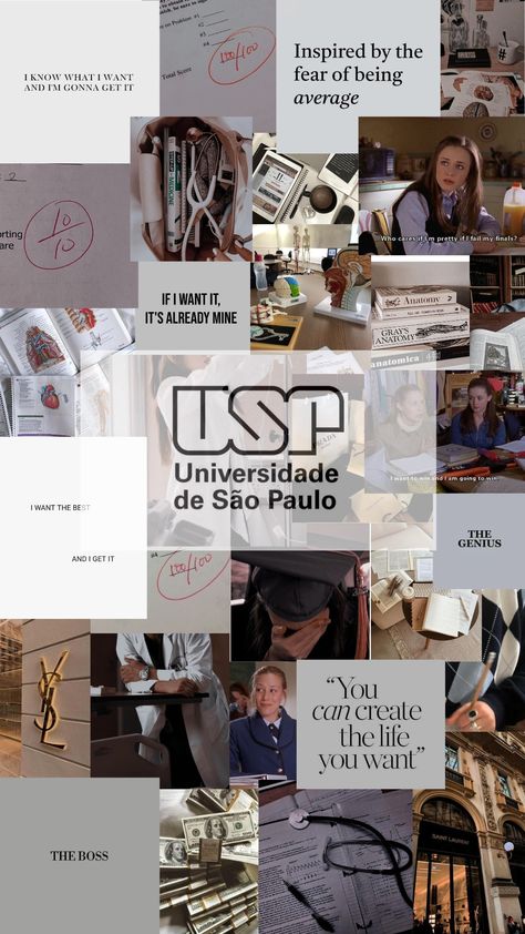 Aprovados Vestibular, Usp Campus, If I Can Dream, Medical Student Motivation, Med School Motivation, Medical School Motivation, Dream College, Life Vision Board, Health Careers