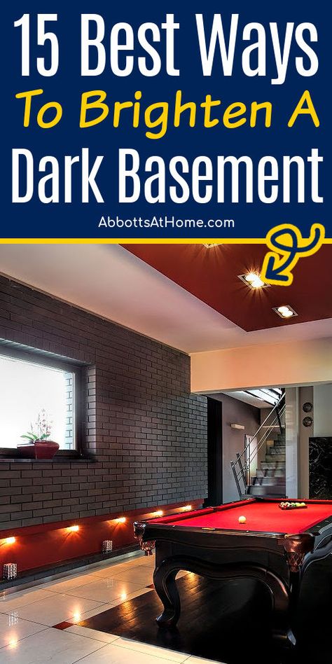 Basement Bedroom Design Ideas, Brighten A Basement, Dark Basement Ideas, Brighten Up A Basement, Lower Level Bar, Basement Makeover Ideas, Basement Decoration, Diy Home Improvement Ideas, Dark Basement