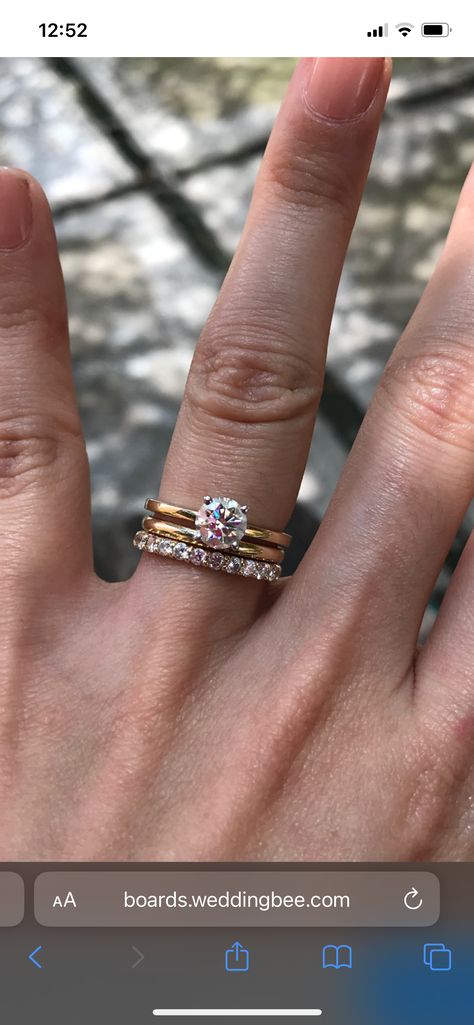 Rings With Wedding Bands, Engagement Rings With Wedding Bands, Double Wedding Band, Triple Ring, Double Wedding, Basket Setting, Wedding 2025, Wedding Ring Bands, Wedding Band