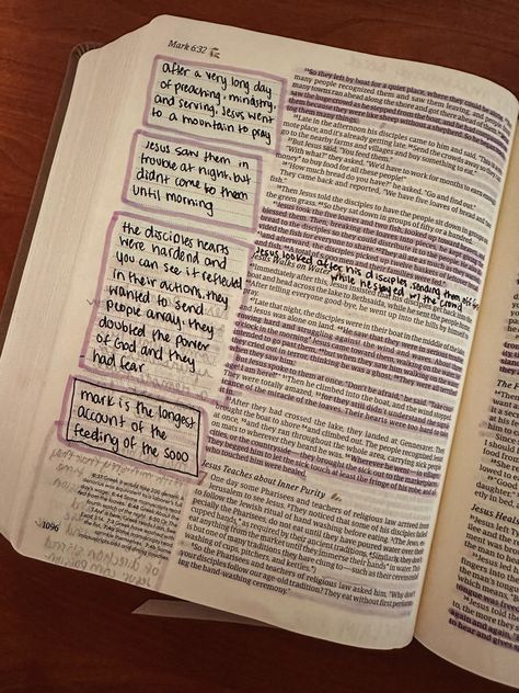 Mark 6 Bible Journaling, Marked Up Bible, Mark Bible Journaling, Studying Ideas, Mark Bible, Bible Doodles, Bible Studying, Study Books, Inspire Bible