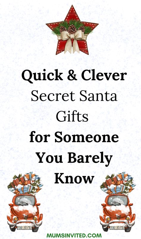 Looking for creative & affordable Secret Santa gift ideas? Explore unique, inexpensive options perfect for co-workers, friends, family, & more. Find DIY gifts, easy homemade treats & thoughtful presents for everyone – from kids to adults. Great for under $10, $20, or $25, these ideas include options for men, women, teens, and teachers. Choose fun finds from Amazon or Dollar Tree. Make your secret santa ideas gift exchange memorable with small, thoughtful, & cute gifts that everyone will love. Secret Santa Homemade Gifts, Secret Santa Gift Ideas For Teachers, Secret Santa Diy Gifts, Small Secret Santa Gift Ideas, Diy Secret Santa Gifts, Christmas Gifts Hot Chocolate, Secret Santa Note, Easy Homemade Treats, Diy Gifts Easy