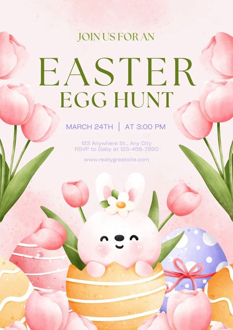 Templates Canva Printables, Easter Egg Hunt Flyer, Photo Collage Prints, Photo Collage Maker, Cute Watercolor, Flyer Maker, Poster Maker, Printing Business Cards, Print Collage