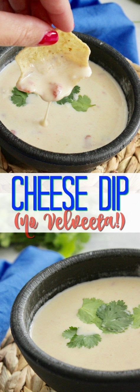 Want a cheese dip without velveeta? This is my go… Queso Dip Velveeta, Queso Dip Crockpot, Super Easy Appetizers, Cheese Queso, Chili Relleno, Crock Pot Dips, Spicy Cheese, Cheese Dip Recipes, Appetizers For A Crowd