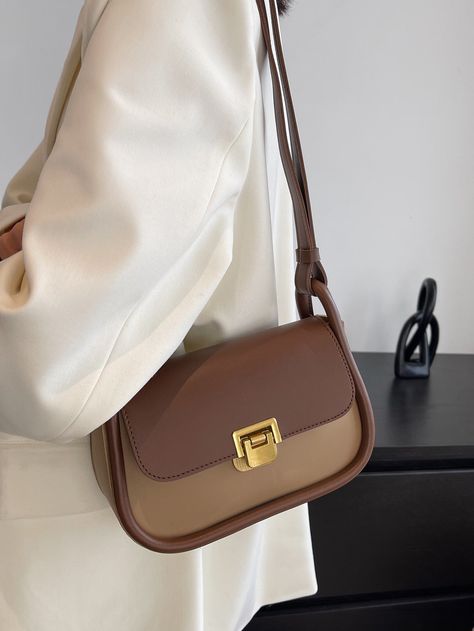 Brown Bags With Strap, Trendy Brown Bags, Trendy Leather Bag, Elegant Brown Crossbody Bag, Mini Bags Aesthetic, Brown Square Minimalist Bag, Elegant Light Brown Shoulder Bag For On-the-go, Saddle Bag, Women Bags Fashion Handbags