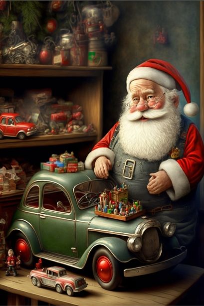 Santa Images, Santa Claus Pictures, Christmas Poem, Winter Lights, Santa Claus Images, 1950s Christmas, Santa Art, Christmas Scenery, Santa Pictures