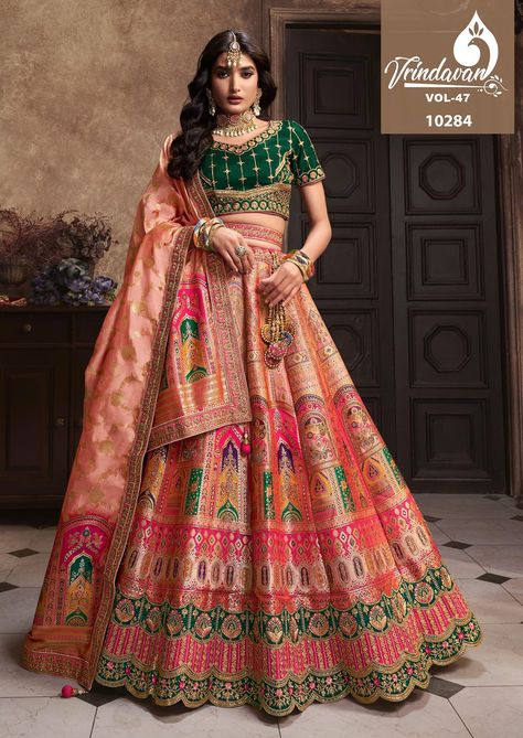 ROYAL VRINDAVAN BRIDAL AND BRIDEMAID LEHENGA CHOLI ALL READY STOCK Embroidered Bridal Lehenga, Lehenga Choli Designs, Royal Clothes, Lehenga Designs Simple, Choli Designs, Bridal Lehengas, Lehenga Collection, Ghagra Choli, Bridal Lehenga Choli