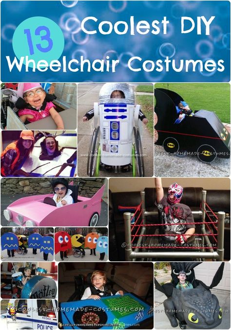 Coolest 1000+ Homemade Costumes You Can Make! Wheelchair Cosplay Ideas, Wheel Chair Halloween Costumes Kids, Halloween Costume For Wheelchair, Halloween Wheelchair Costumes, Wheelchair Halloween Costumes Kids, Diy Wheelchair Costumes, Adult Wheelchair Costumes, Wheelchair Costumes For Kids, Wheelchair Costumes For Adults