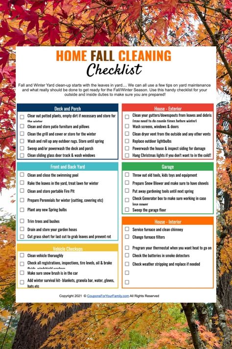 Ultimate Fall Yard Cleanup Checklist Yard Cleaning Checklist, Fall Cleanup Yard, Fall Yard Work Checklist, September Checklist, Fall Yard Clean Up, Yard Clean Up Tips, Fall Home Maintenance Checklist, Fall Yard Clean Up Checklist, Fall Deep Cleaning Checklist