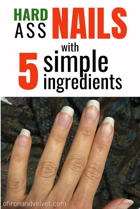 Naturally Strengthen Nails, Coconut Oil For Nails Growth, Diy Strong Nails, How To Grow Strong Nails Fast, Stronger Nails Remedies, How To Make Nails Healthy, Natural Nail Hardener, Strong Nails Diy Remedies, Strengthen Fingernails