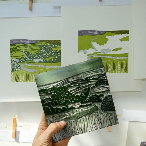 Alexandra Buckle, Linocut Tutorial, Linocut Artists, Yorkshire Dales National Park, Linocut Printmaking, Art Demo, Lino Art, Linocut Art, Relief Print