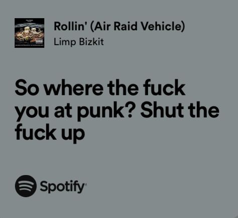 Limp Bizkit Lyrics, Metal Lyrics, Cute Text Quotes, Playlist Names Ideas, Limp Bizkit, Spotify Lyrics, Rock Songs, Me Too Lyrics, Cool Lyrics