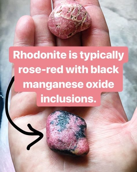 RHODOCHROSITE vs RHODONITE Rhodonite Vs Rhodochrosite, Crystal Healing, Red Roses, Meditation, Spirituality, Healing, Gems, Gemstones, Crystals