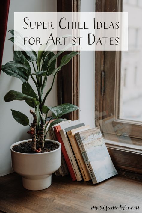 Are you looking for some super chill ideas for artist dates? These ideas are great for staying at home or going out! #theartistsway #artistdate #juliacameron #creativelife Dotcom Secrets, Productivity Books, The Artist's Way, Getting Rid Of Clutter, Personal Development Books, Porch And Balcony, Bird Houses Diy, Sidewalk Chalk, Date Ideas