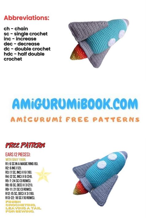 Free Amigurumi Rocket Pattern: Crochet Your Own Space Adventure! – Amigurumibook.com Outer Space Crochet Patterns, Crochet Rocket Ship Applique Pattern Free, Rocket Crochet Pattern Free, Crochet Rocket Ship Pattern Free, Crochet Astronaut Pattern Free, Astronaut Crochet Pattern, Amigurumi Space Free Pattern, Amigurumi Astronaut Free Pattern, Rocket Ship