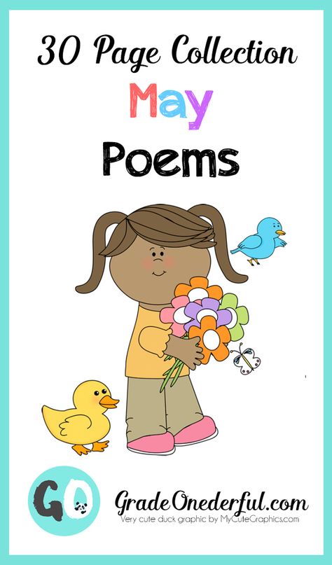 FREEBIE: 5 May poems for K, 1, 2, with 5 variations: coloured, black and white, cloze, mix 'n match, printing practice. A Mother's Day and End-of-the-Year poem is also included. May Poem, May Poems, Preschool Poems, Preschool Stem, Printing Practice, Poetry For Kids, Kids Poems, Finger Plays, Preschool Literacy