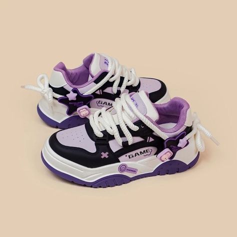 Chunky Tennis Shoes, Style Theory, Sweet Personality, Y2k Shoes, Women Platform Sneakers, Pretty Shoes Sneakers, Purple Sneakers, Cute Nike Shoes, Chunky Shoes