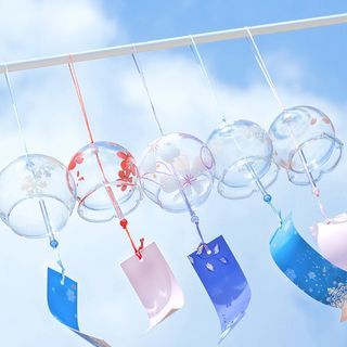 Hex Color Palette, Glass Wind Chimes, Aesthetic Japan, Watercolor Wallpaper, Wind Chime, Digital Alarm Clock, Blue Aesthetic, Alarm Clock, Aesthetic Anime