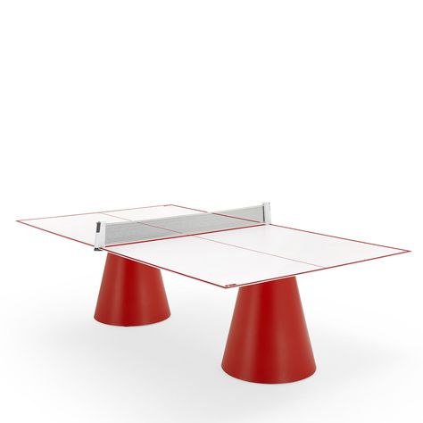 Dada Outdoor Red Ping Pong Table by Basaglia + Rota Nodari Fas Pendezza - Artemest Mini Ping Pong Table, Outdoor Ping Pong, Outdoor Ping Pong Table, Miami House, Gaming Tables, Ping Pong Tables, Senior Center, Wallpaper Walls Decor, Pong Table