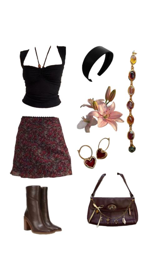 Flowers, jewelry,  outfit