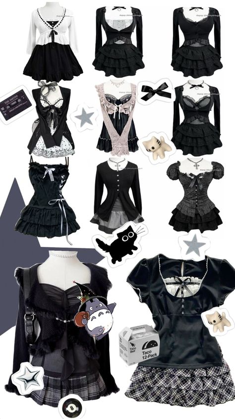 #dark #coquette #darkcoquette #cuteoutfit #outfit #inspiration #looks Dark Theme Outfit, Dark Coquette Casual Outfits, Dark Coquette Aestethic Fits, Dark Shoujo Outfit, Dark Coquette Winter Outfits, Gothic Coquette Aesthetic, Female Manipulator Outfits, Dark Vintage Outfits, Dark Coquette Fashion