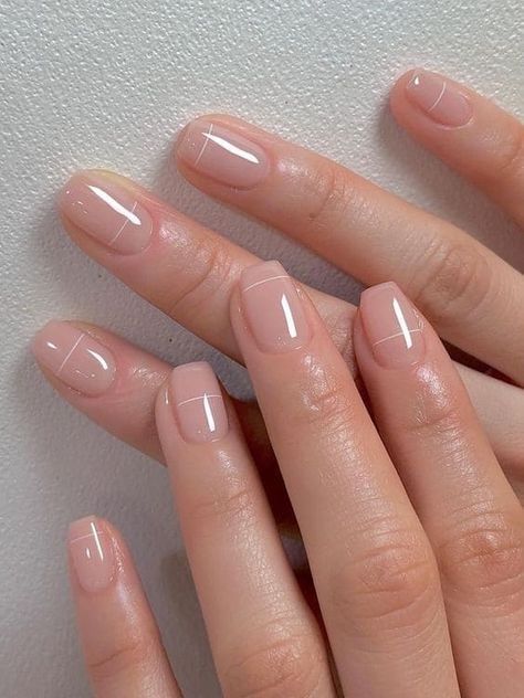 Short Gel Nail Designs Neutral, Very Short Ballerina Nails, No Extension Nail Ideas, Ombre Nails Natural Neutral, Gel Polish Nail Designs Nude Color, Classy Work Nails Short, Short Natural Acrylic Nails Squoval, Trendy Neutral Nails Short, Subtle Classy Nails