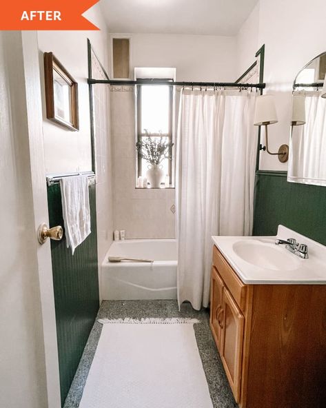 Boring Bathroom Makeover, Bathroom Walls Paint, Rental Bathroom Makeover, Rental Makeover, Rental Friendly, Rental Bathroom, Diy Bathroom Makeover, Home Maintenance Checklist, Old Bathroom