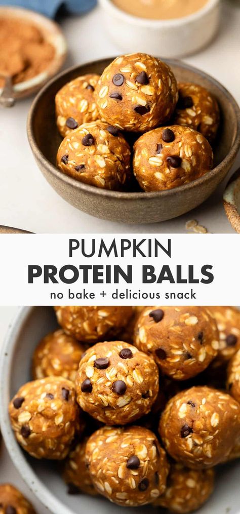 Protein No Bake Balls, Protein Balls Pumpkin Spice, Easy Pumpkin Protein Balls, Protein Snacks No Protein Powder, No Bake Pumpkin Protein Balls, Pumpkin Protein Balls Healthy, High Protein Night Time Snacks, Pumpkin Protein Recipes, Protein Powder Snacks