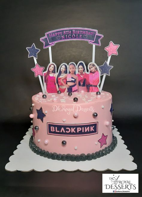 Black Pink Cake Design, Blackpink Cake Design, Blackpink Cake, Blackpink Birthday, Bts Cake, Simple Cake Designs, Bday Cake, Pretty Birthday Cakes, Pink Cake