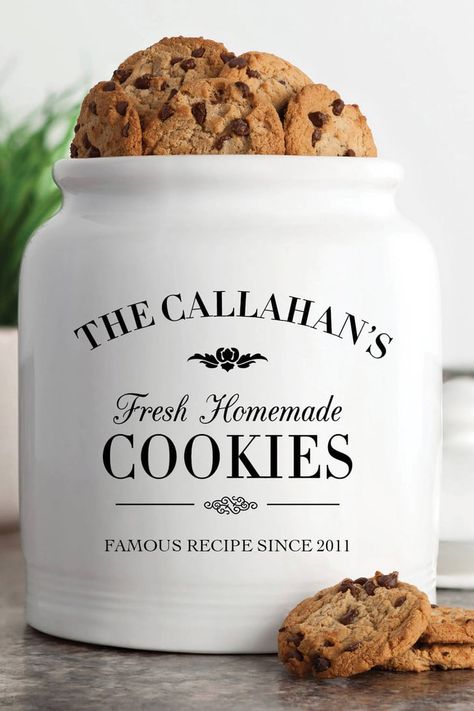 Cookie Jar Ideas, Personalized Cookie Jar, White Cookie, Treat Jar, Personalized Cookies, Jar Ideas, Famous Recipe, Treat Jars, Homemade Cookies