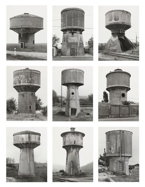 Bernd Becher, Hilla Becher. Water ... Hilla Becher, Water Towers, Cooling Tower, Industrial Architecture, Conceptual Artist, Industrial Photography, Dusseldorf, Grand Designs, Water Tower