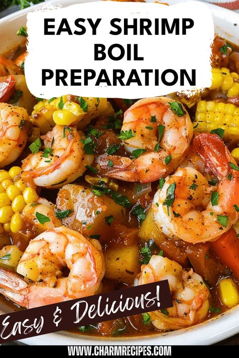 Learn how to prepare a fantastic shrimp boil that is flavorful and sure to impress your family and friends. This simple step-by-step guide covers choosing the right shrimp, vegetables, and spices to create the perfect seafood feast. Gather your loved ones around a large pot filled with shrimp, corn, potatoes, and spices and enjoy a evening filled with joyful flavors. Perfect for summer parties, family gatherings, or beach-inspired celebrations, this shrimp boil recipe will become your go-to dish for festive occasions. Get excited to share good times over a delicious meal! Seafood Boil Shrimp, Easy Seafood Boil, Shrimp Boil In Oven, Easy Shrimp Boil, Shrimp Boil Party, Shrimp And Crab Boil, Boiled Shrimp, Shrimp Boil Foil, Lemon Pepper Shrimp