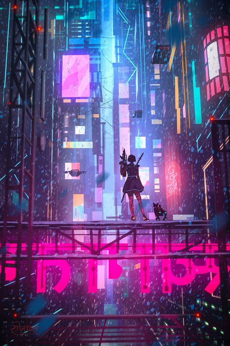 Kota Masa Depan, Neon Cyberpunk, New Retro Wave, Cyberpunk Aesthetic, Cyberpunk City, Arte Cyberpunk, Neon Aesthetic, Futuristic Art, Futuristic City