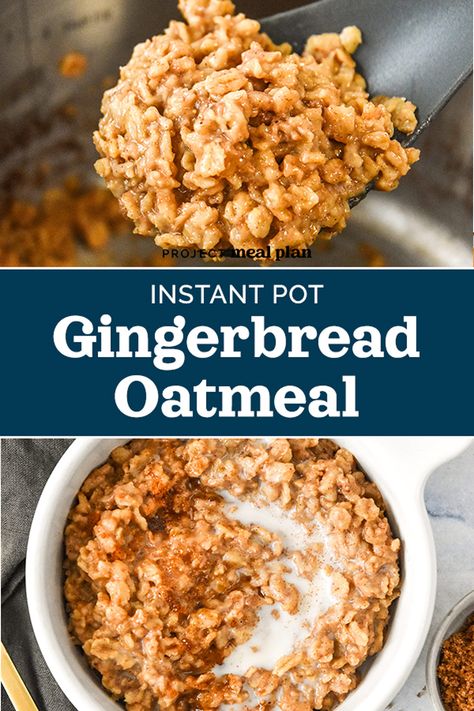 Sweet and spicy Instant Pot Gingerbread Oatmeal is a wonderfully cozy and warm breakfast for winter, made easily in your Instant Pot in under 20 minutes. Instructions included for rolled oats or steel cut oats! Ginger Crisp Cookies, Gingerbread Oatmeal, Steel Cut Oatmeal Recipes, Steel Cut Oats Recipe, Warm Breakfast, Instant Oatmeal, Steel Cut Oats, Breakfast Meal Prep, Oats Recipes