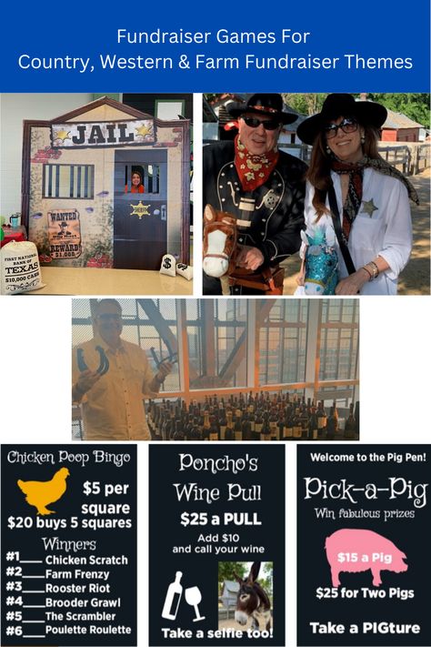 Farm Fundraiser Ideas, Sport Team Fundraising Ideas, Western Theme Fundraiser Ideas, Cowboy Fundraiser Western Theme, Western Themed Fundraiser, Frg Fundraising Ideas, Fundraiser Themes, Wine Pull, Western Centerpieces