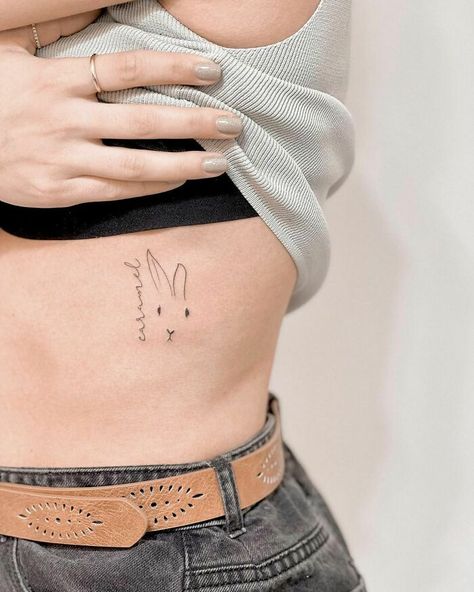 Bunny Tattoo Small, Pet Tattoo Ideas, Nose Tattoo, White Rabbit Tattoo, Cat Portrait Tattoos, Memorial Tattoos Small, Pet Tattoos, Bunny Tattoo, Green Tattoos